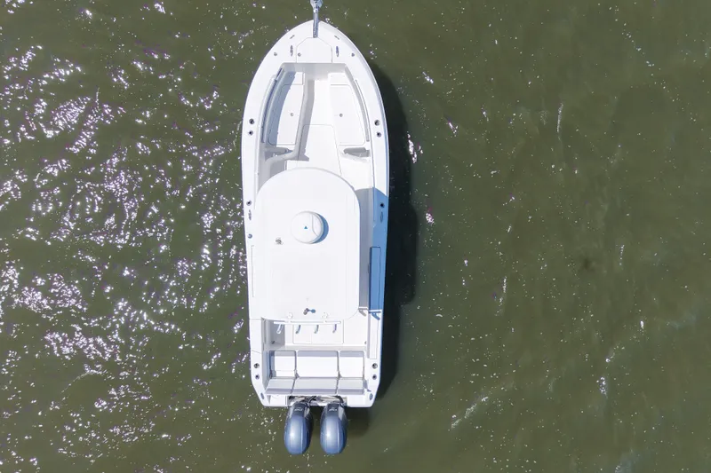 Slide: The Image of Aerial view of 2022 Release 240 RX boat on water. - 10