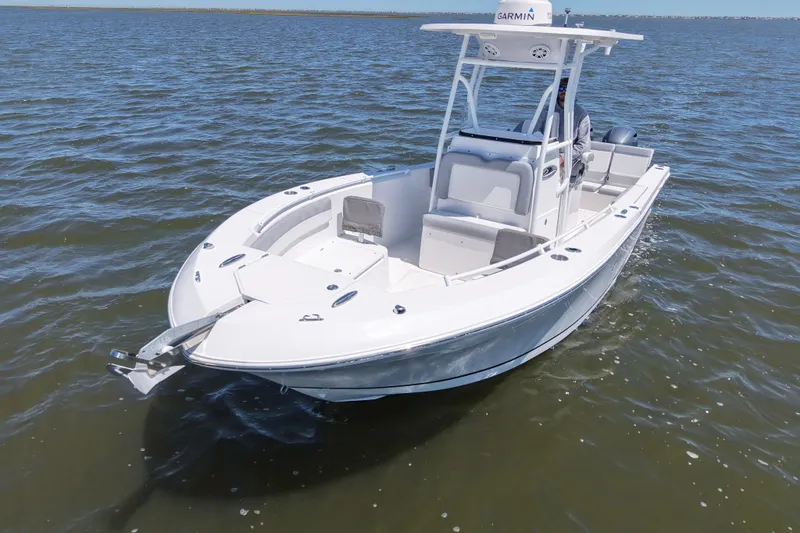 Slide: The Image of 2022 Release 240 RX boat on open water, featuring sleek design and modern equipment. - 7