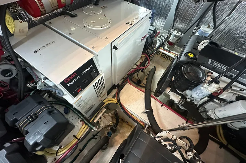 Slide: The Image of Engine room of 2008 Cruisers Yachts 415 Express Motoryacht with Onan Marine Genset. - 40
