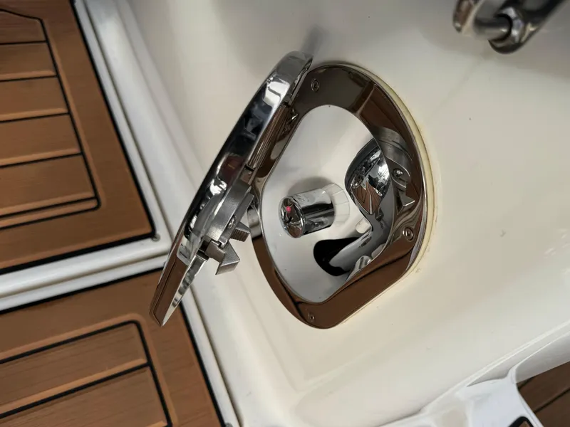 Slide: The Image of Close-up of a 2023 Ranger Tugs R-27 boat deck detail. - 23