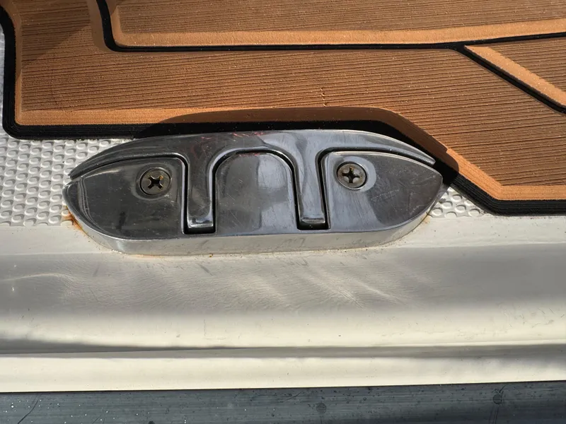 Slide: The Image of Close-up of a 2023 Ranger Tugs R-27 boat detail. - 25