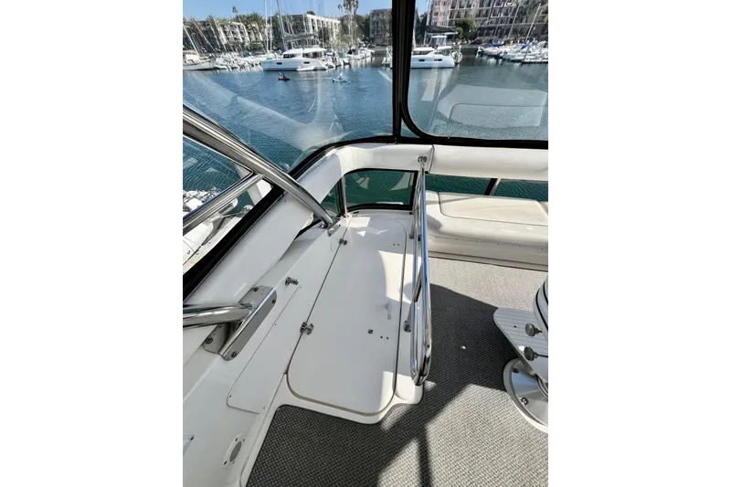 Slide: The Image of 2007 Sea Ray 58 Sedan Bridge yacht interior with marina view. - 41