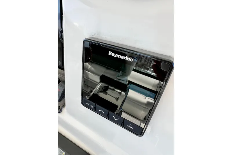 Slide: The Image of Raymarine control panel on 2007 Sea Ray 58 Sedan Bridge yacht. - 51
