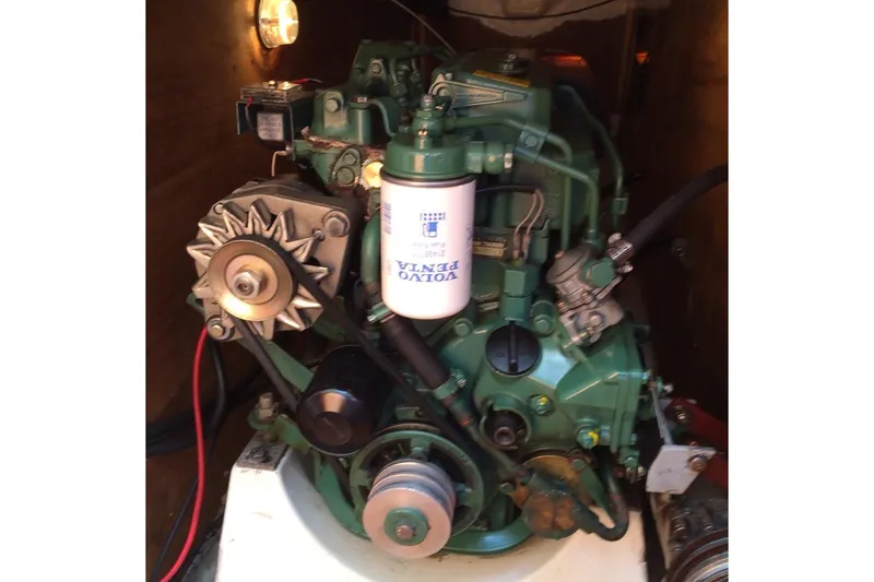 Slide: The Image of Engine compartment of a 1986 Farr 1020 sailboat with Volvo Penta engine. - 9