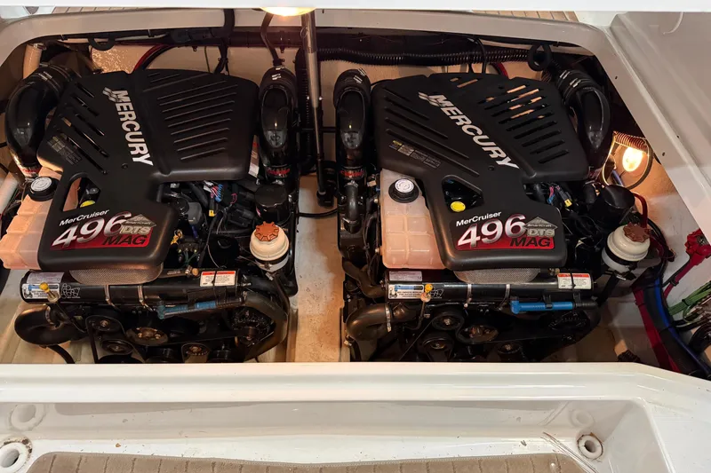 Slide: The Image of Dual MerCruiser 496 MAG engines in 2009 Formula 310 Sun Sport. - 16