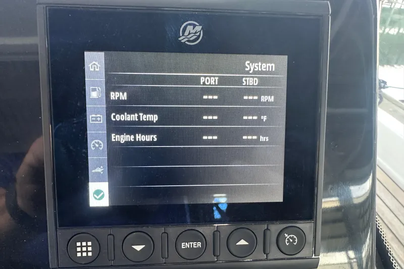 Slide: The Image of Display screen on 2023 Beneteau Antares 11 Coupe showing system metrics. - 17