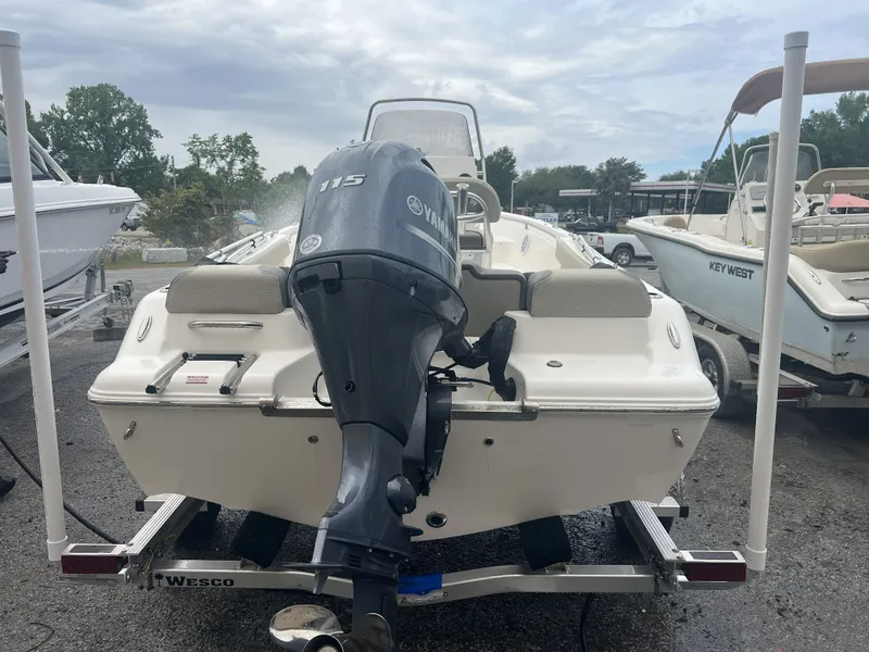 Slide: The Image of Key West 189 FS boat 2026 with Yamaha engine on trailer. - 10