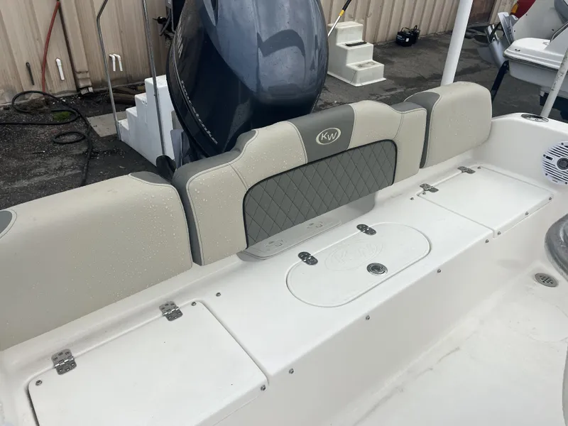 Slide: The Image of 2026 Key West 189 FS boat rear seating and motor view. - 11