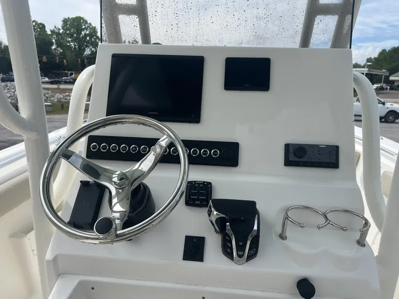 Slide: The Image of Key West 239 FS boat helm console, model year 2026. - 10