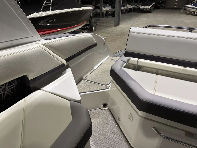 Slide: The Image of Interior of a 2022 Cobalt R6 boat with luxurious seating. - 26