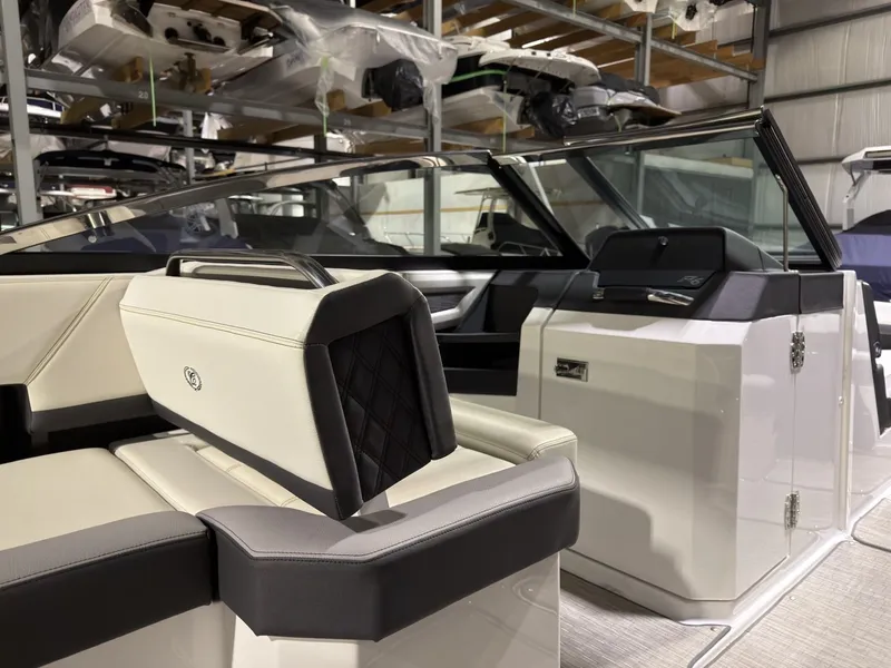 Slide: The Image of Interior of a 2022 Cobalt R6 boat with luxurious features. - 30