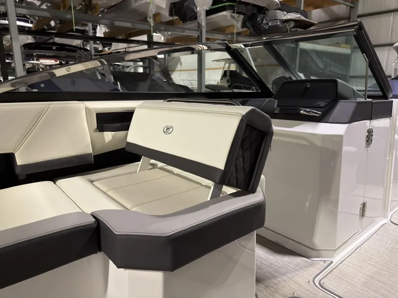 Slide: The Image of Interior of a 2022 Cobalt R6 boat with luxurious seating. - 31