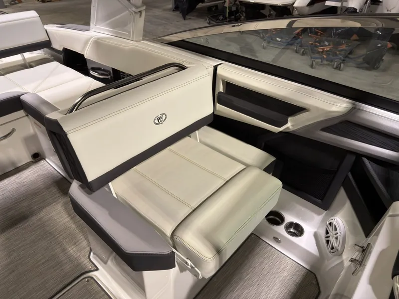 Slide: The Image of Interior of a 2022 Cobalt R6 boat with luxurious seating. - 32