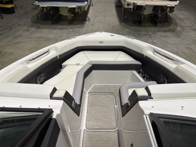 Slide: The Image of Interior of 2022 Cobalt R6 boat with luxurious seating. - 43