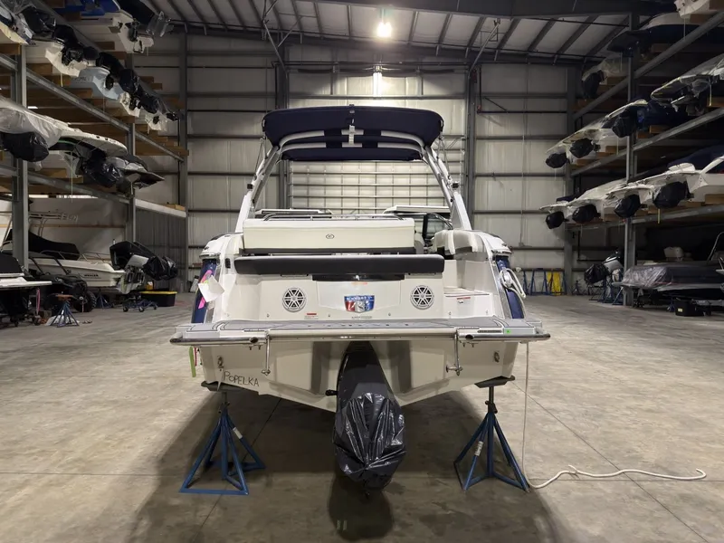 Slide: The Image of 2022 Cobalt R6 boat elevated in storage facility. - 7