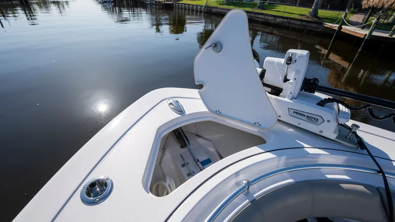Slide: The Image of 2024 Sportsman Open 322 Center Console with Minn Kota trolling motor. - 46