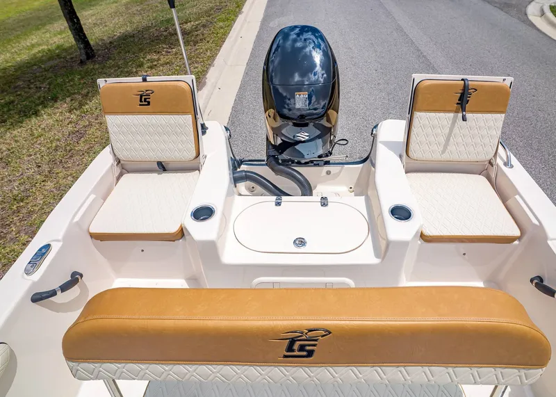 Slide: The Image of Interior view of the 2026 Carolina Skiff 17 LS boat. - 8