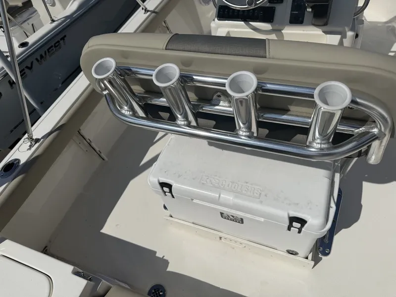 Slide: The Image of Key West 188 Bay Reef 2026 with rod holders and cooler. - 8