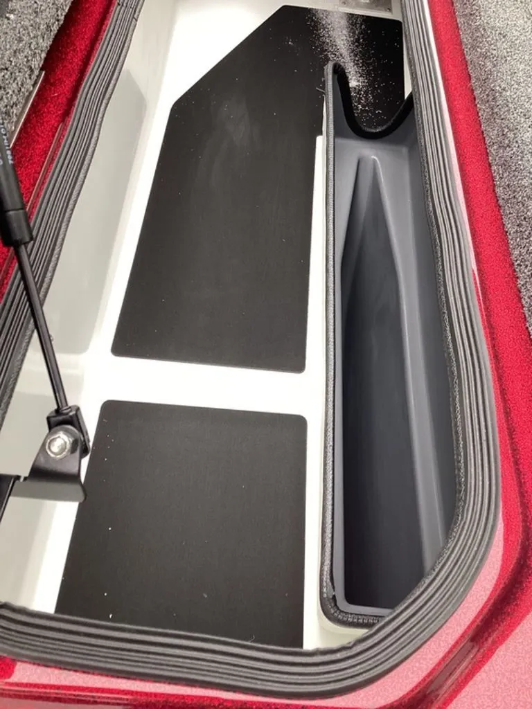 Slide: The Image of Interior of Bass Cat Eyra SP 2026 boat storage compartment. - 48