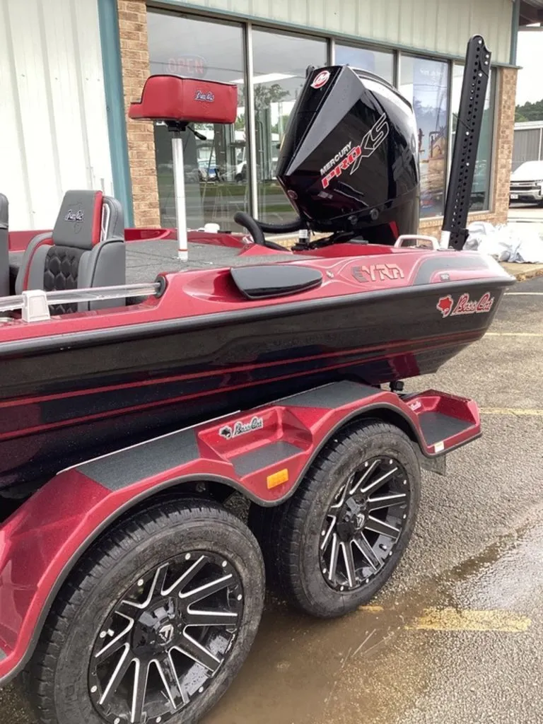 Slide: The Image of 2026 Bass Cat Eyra SP boat with Mercury Pro XS engine. - 6