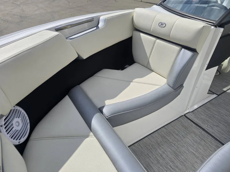 Slide: The Image of Interior of 2021 Cobalt CS22 boat with sleek seating. - 18