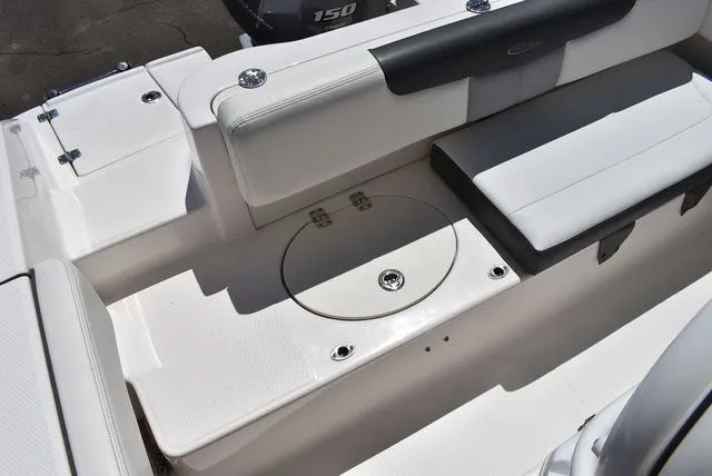 Slide: The Image of Interior of 2023 Robalo R202 Explorer with seating area. - 23