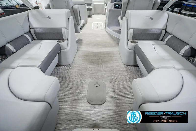 Slide: The Image of Luxurious interior of 2023 Bennington 23 LSR pontoon boat with plush seating. - 22