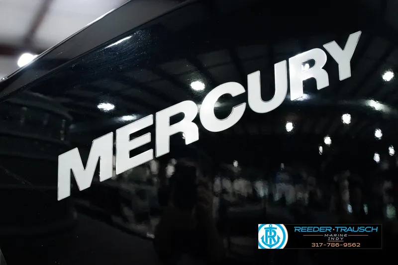 Slide: The Image of Mercury engine on 2023 Bennington 23 LSR boat at Reeder Trausch Marine. - 57