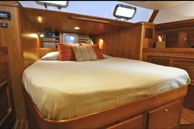 Slide: The Image of Luxurious cabin interior of 2012 Passport Vista 545 Center Cockpit yacht. - 2