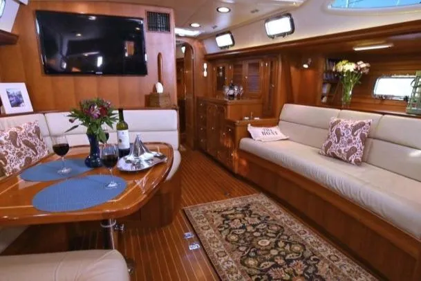 Slide: The Image of Luxurious interior of 2012 Passport Vista 545 Center Cockpit yacht with elegant furnishings. - 3