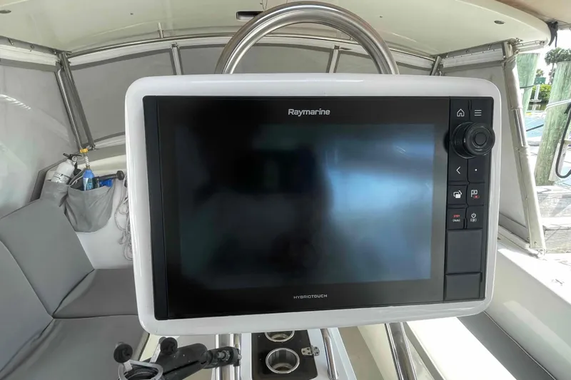 Slide: The Image of Raymarine navigation system on 2013 Catalina Morgan 440 yacht cockpit. - 42