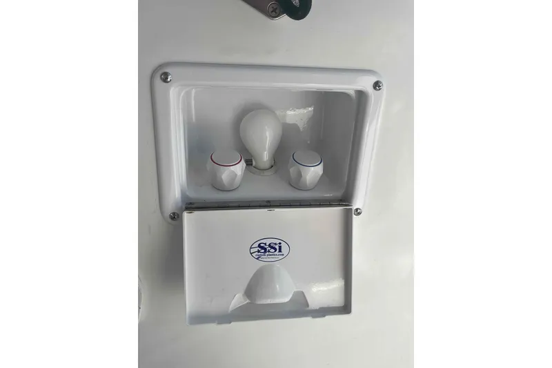 Slide: The Image of Outdoor shower controls on a 2013 Catalina Morgan 440 yacht. - 61
