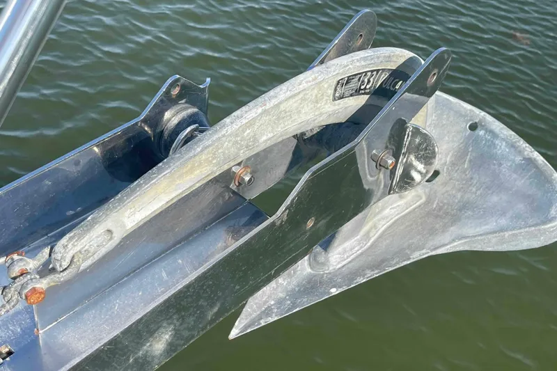 Slide: The Image of Anchor detail of 2013 Catalina Morgan 440 sailboat over water. - 76