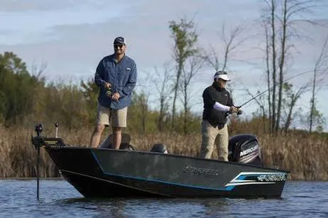 Slide: The Image of Manufacturer Provided Image: Two people fishing on a 2019 Starweld Fusion Pro 16 SC boat. - 23