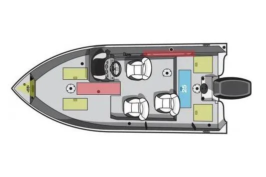 Slide: The Image of Manufacturer Provided Image: Top view of a 2019 Starweld Fusion Pro 16 SC boat layout. - 29