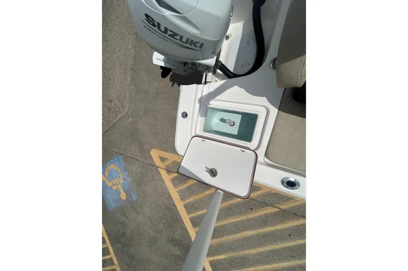 Slide: The Image of 2022 Sea Pro 172 Bay boat with Suzuki outboard motor, viewed from above. - 12