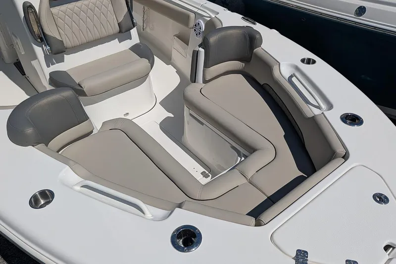 Slide: The Image of Luxurious seating on 2026 Key West 249 FS boat, featuring elegant upholstery and modern design. - 23