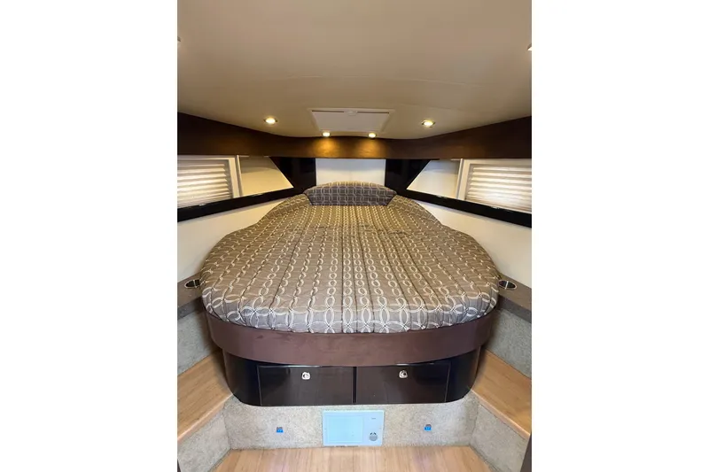 Slide: The Image of Interior cabin of 2014 Formula 37 Performance Cruiser with cozy bed and ambient lighting. - 32