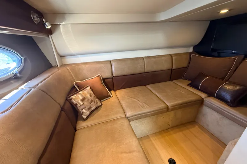 Slide: The Image of Luxurious interior of 2014 Formula 37 Performance Cruiser with plush seating and decorative pillows. - 36