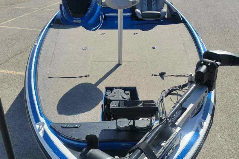 Slide: The Image of 2019 Nitro Z20 Pro fishing boat with trolling motor on deck. - 7