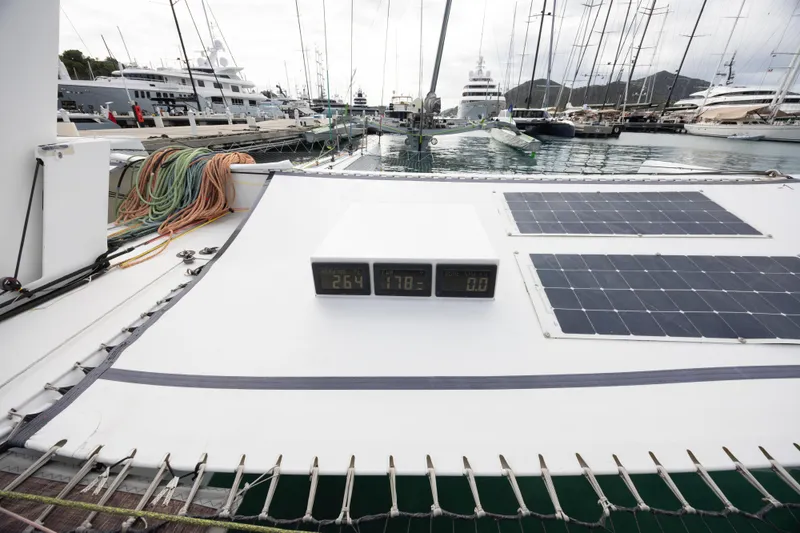 Slide: The Image of Sailing yacht deck with solar panels and digital displays, CDK Technologies MOD 70, 2012. - 19