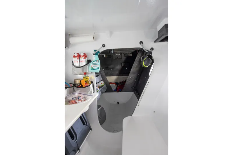 Slide: The Image of Interior of 2012 CDK Technologies MOD 70 yacht, featuring storage and equipment. - 33