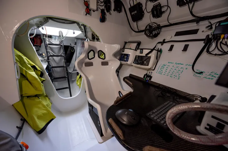 Slide: The Image of Interior of 2012 CDK Technologies MOD 70 yacht, featuring navigation station and equipment. - 43