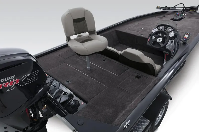 Slide: The Image of 2018 Tracker Pro Team 190 TX boat interior with seat and controls. - 26