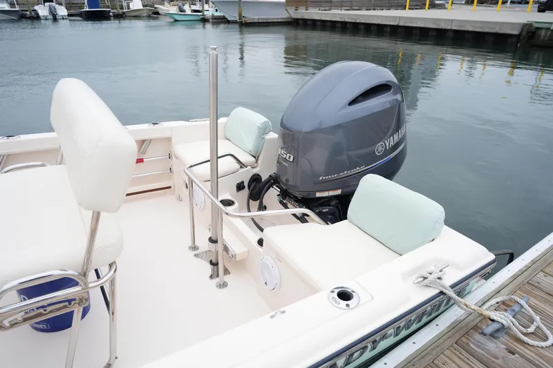 Slide: The Image of 2019 Grady-White Fisherman 180 boat with Yamaha outboard motor at dock. - 12