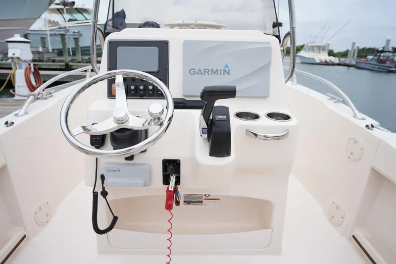 Slide: The Image of 2019 Grady-White Fisherman 180 boat console with Garmin navigation system. - 15