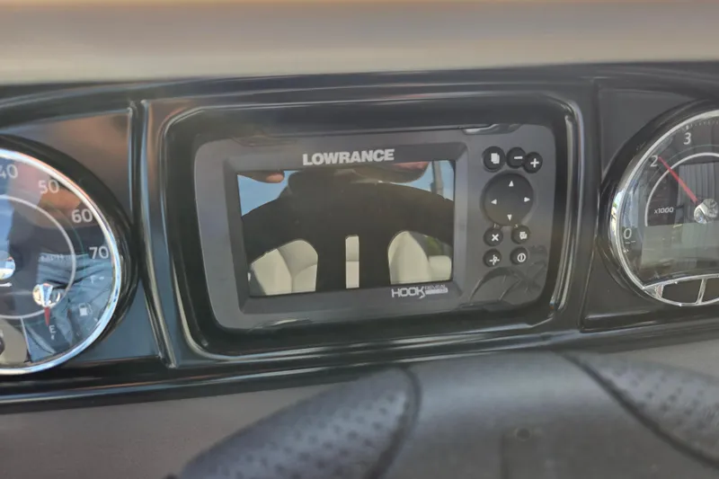Slide: The Image of Dashboard of 2026 Dockside 22DQ2.75 featuring Lowrance Hook Reveal display. - 5