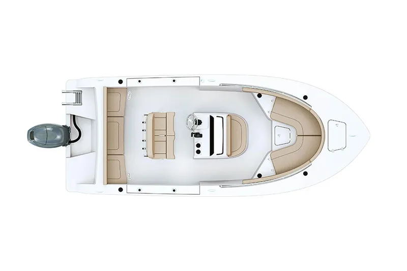 Slide: The Image of 2020 Sportsman Heritage 211 Center Console boat with white cushioned seating area. - 43