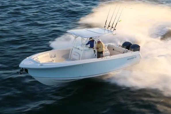 Slide: The Image of Manufacturer Provided Image: 2016 Sailfish 290 CC boat speeding on open water. - 27