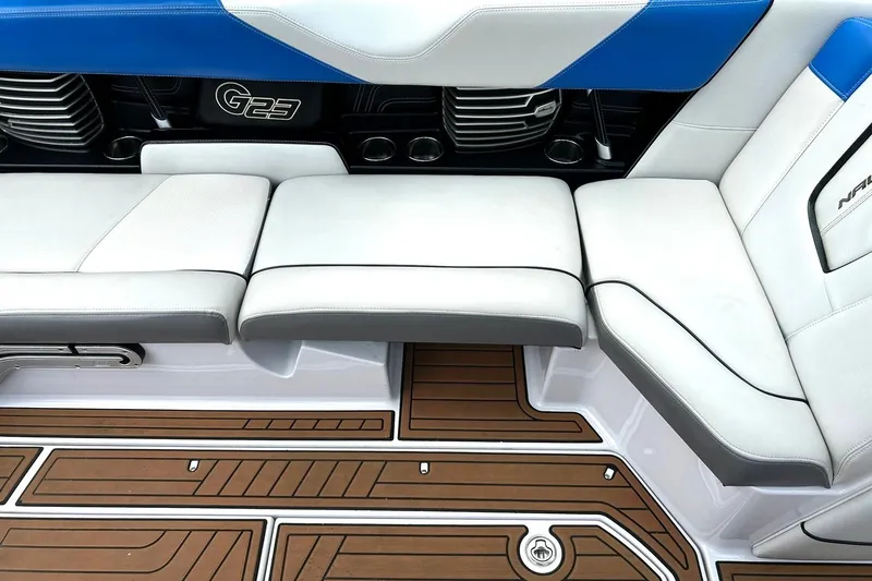 Slide: The Image of Interior seating of 2013 Nautique Super Air Nautique G23 boat with stylish upholstery. - 33